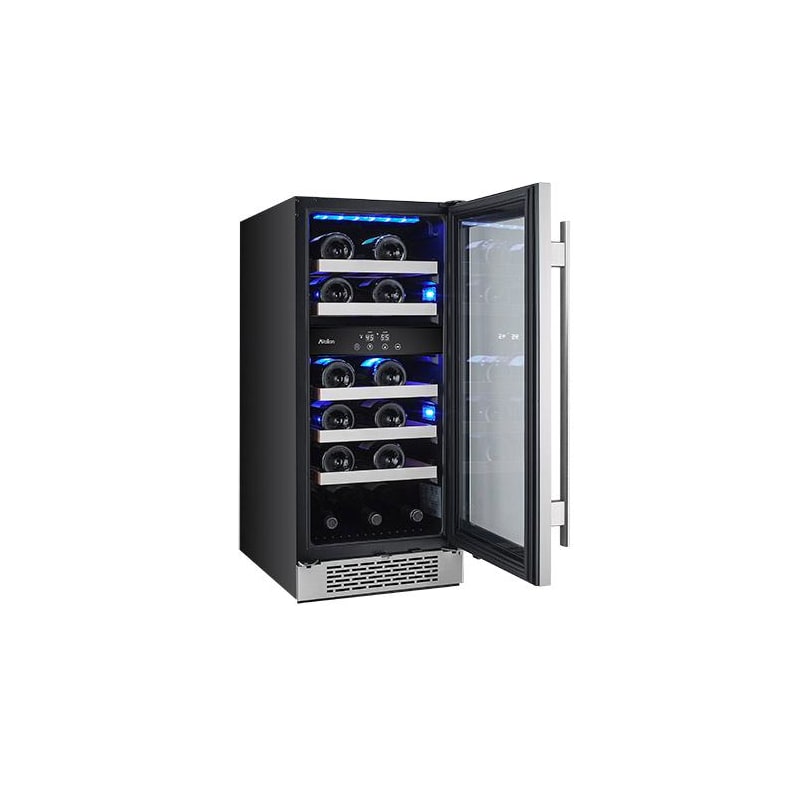 Avallon AWC151DZRH 15 Inch Built-In Dual Zone Wine Cooler, 23 Bottle Capacity, Right Hinge