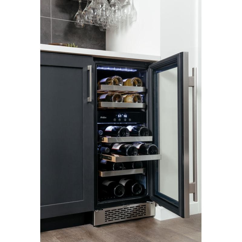 Avallon AWC151DZRH 15 Inch Built-In Dual Zone Wine Cooler, 23 Bottle Capacity, Right Hinge