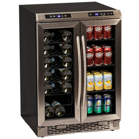 Avanti 24 Inch Built-In French Door Wine and Beverage Cooler, Integrated Design