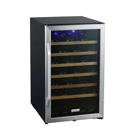 EdgeStar - 20 Inch Wide 44 Bottle Capacity Free Standing Wine Cooler with Reversible Door and LED Lighting