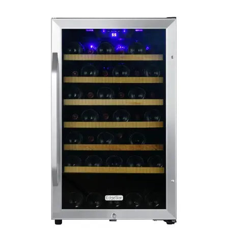 EdgeStar - 20 Inch Wide 44 Bottle Capacity Free Standing Wine Cooler with Reversible Door and LED Lighting