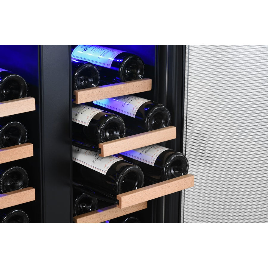 EdgeStar 24 Inch Wide 36 Bottle Built-In Wine Cooler with Dual Cooling Zones and French Doors